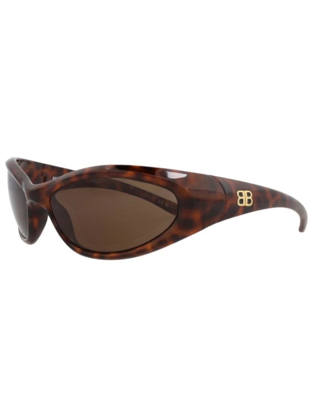 New Balenciaga Women's Sunglasses Shield Wrap Bio Injection Frame Unisex Havana